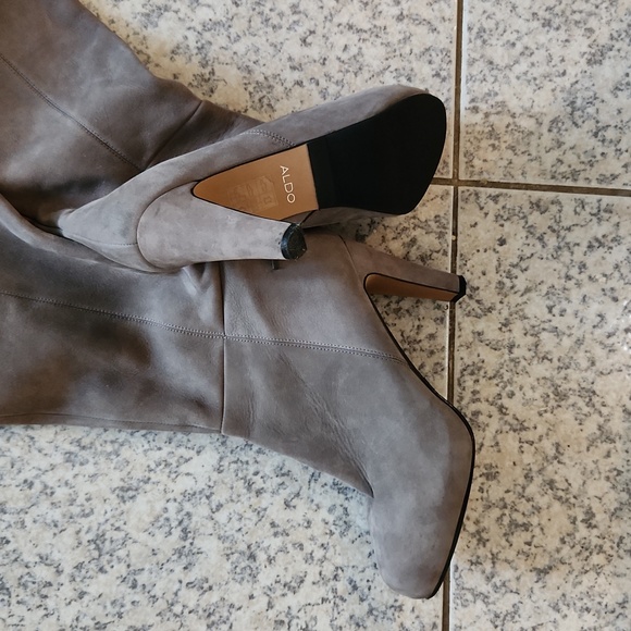 ALDO GREY SUEDE OVER THE KNEE BOOTS - Picture 5 of 5